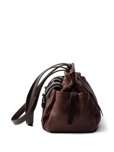 Prada Route medium leather tote bag - Brown