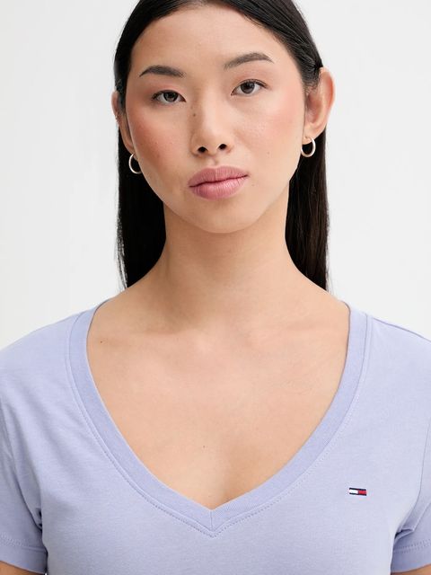 Tommy Jeans t-shirt bawełniany damski kolor granatowy DW0DW20458