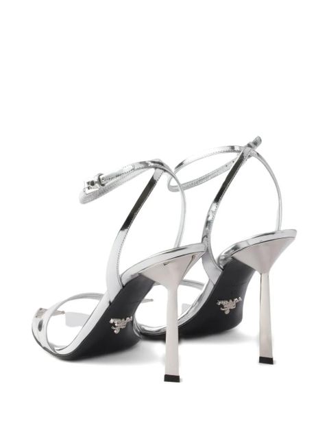 Prada 80mm ankle-strap leather sandals - Silver - zdjęcie produktu nr 2