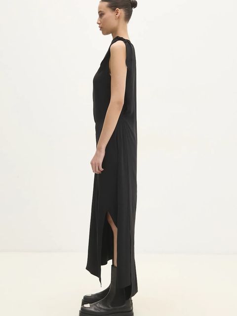 Samsoe Samsoe sukienka SAALBA kolor czarny maxi rozkloszowana F24400148 - zdjęcie produktu nr 2