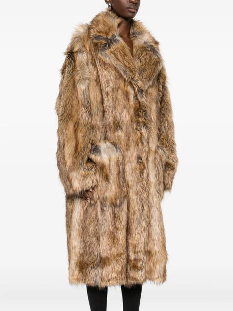 The Frankie Shop Rella faux fur coat - Brown