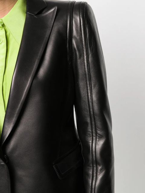 Valentino Garavani single-breasted leather blazer - Black