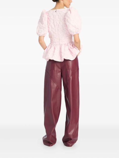 ROTATE BIRGER CHRISTENSEN puff-sleeve jacquard top - Pink - zdjęcie produktu nr 2