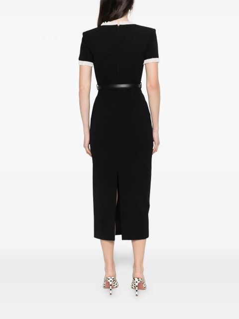 Self-Portrait belted midi dress - Black