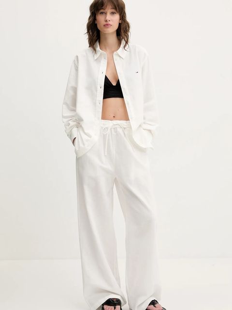 Tommy Jeans spodnie z domieszką lnu - zdjęcie produktu nr 1