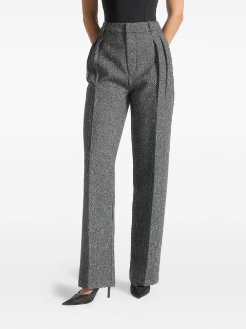 Manière De Voir pleat herringbone tailored trousers - Grey