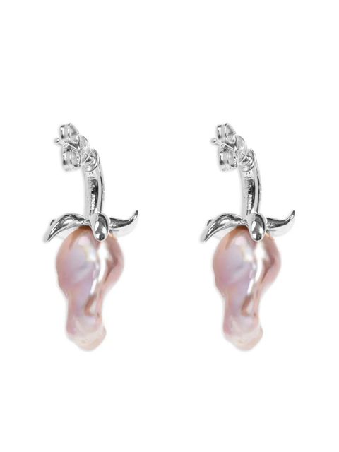 LOEWE strawberry-motif pearl earrings - Silver