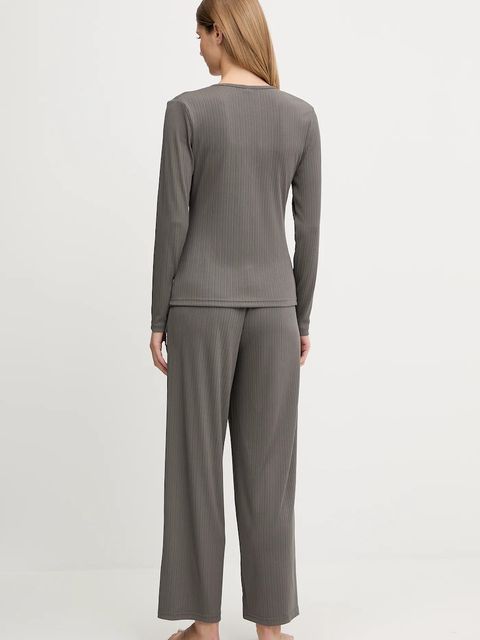 Karl Lagerfeld piżama ESSENTIAL damska kolor brązowy A3W45005