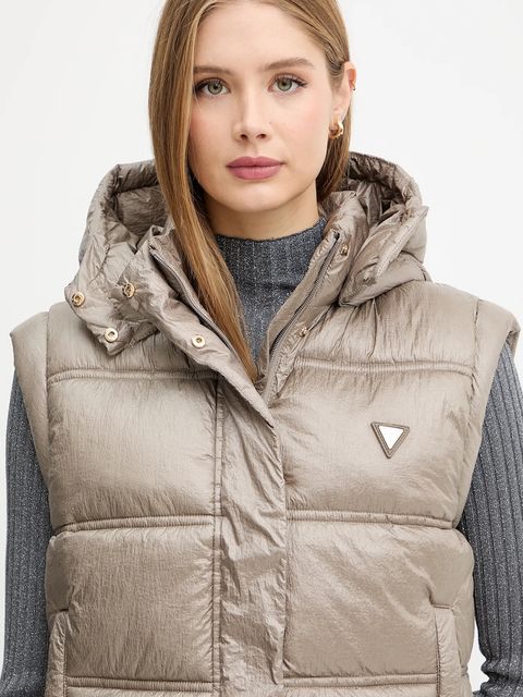 Guess bezrękawnik ERNESTINE kolor beżowy zimowy W5YL11 WHDO2