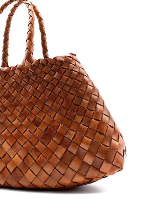 DRAGON DIFFUSION small Santa Croce woven tote bag - Brown