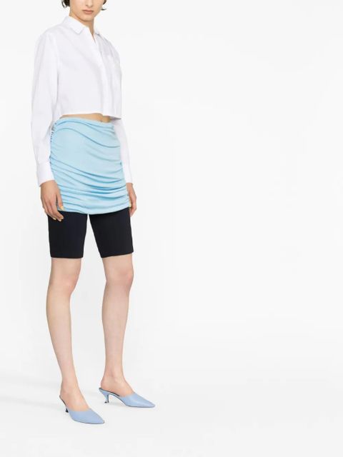 Tory Burch ruched high-waist skirt - Blue