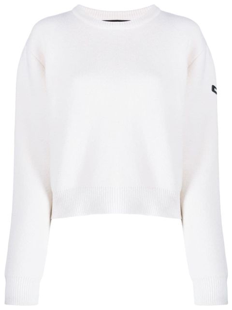 Balenciaga logo-patch stretch-wool jumper - White