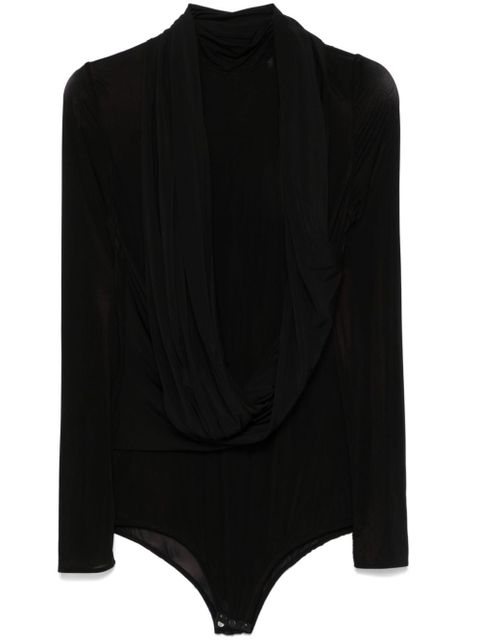 Magda Butrym cape-effect sheer bodysuit - Black - zdjęcie produktu nr 1