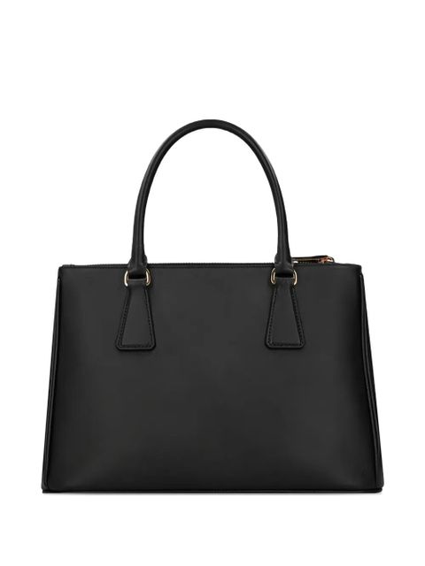 Prada top-handle logo-plaque tote bag - Black