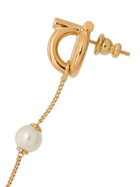 Ferragamo Gancini pearl-embellished drop earrings - Gold - zdjęcie produktu nr 2