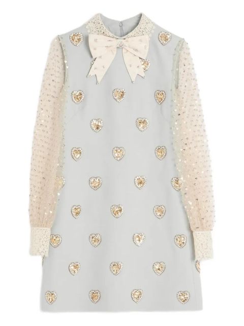 Valentino Garavani mini Crepe Couture embroidered dress - Blue