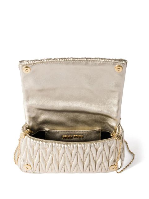 Miu Miu matelassé nappa leather mini-bag - Gold