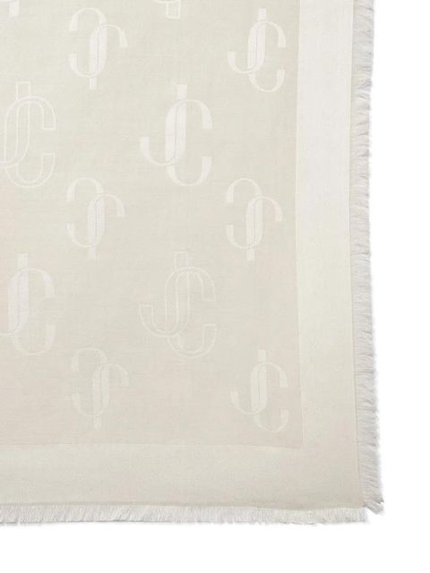 Jimmy Choo Emani monogram.jacquard scarf - Neutrals - zdjęcie produktu nr 2