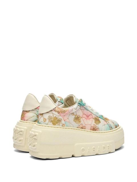 Casadei Nexus floral-detail sneakers - Neutrals