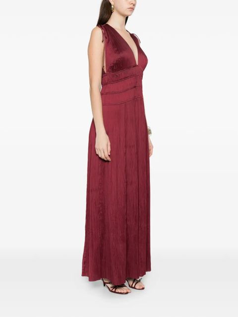 Ulla Johnson Tasneem V-neck tie-shoulder maxi dress - Red