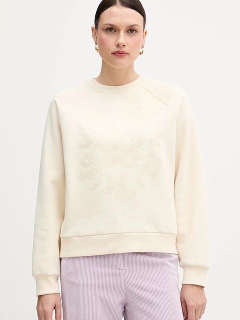 United Colors of Benetton bluza damska kolor beżowy z aplikacją 3MTZD10B6 - zdjęcie produktu nr 1