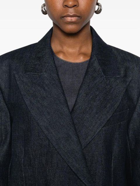 Sportmax double-breasted denim blazer - Blue