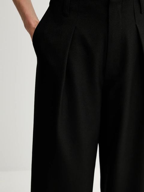 Miss Sixty spodnie wełniane damskie kolor czarny szerokie high waist 6S3PJ57700