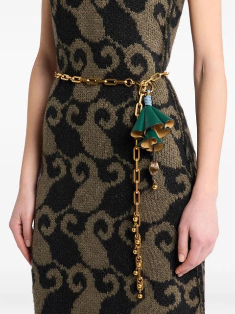 ETRO leather flower charm - Green