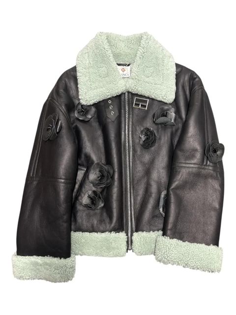 Casablanca floral-appliqué jacket - Black