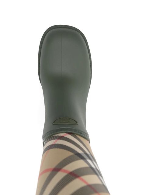 Burberry Marsh check-pattern block-heel boots - Green