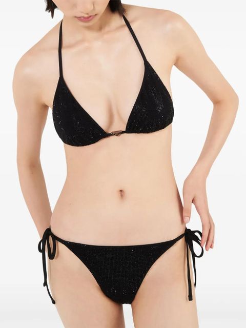 Prada logo-plaque side-tie bikini bottom - Black