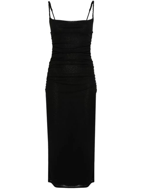 Nanushka Alexa ruched midi dres - Black - zdjęcie produktu nr 1