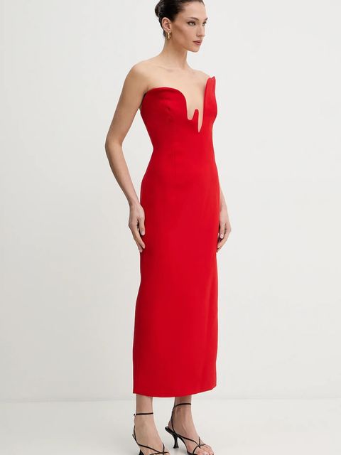 Bardot sukienka ROSALYN kolor czerwony maxi dopasowana 59733DB - zdjęcie produktu nr 2