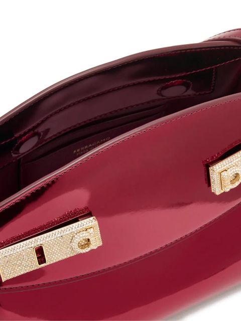 Ferragamo Hug crystal-embellishment clutch bag - Red