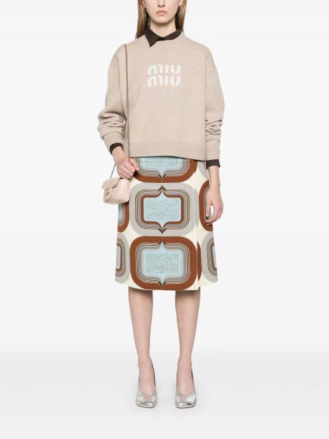 Miu Miu geometric-print mini skirt - Neutrals