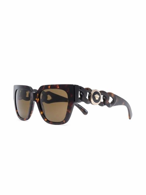 Versace Eyewear sculpted square sunglasses - Brown - zdjęcie produktu nr 2