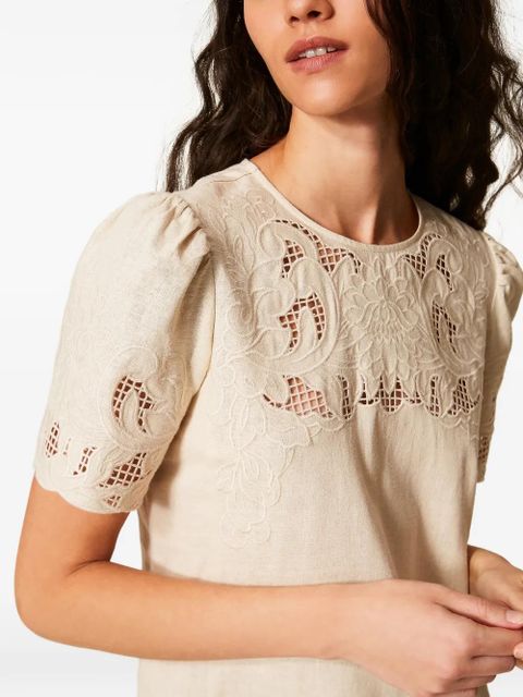 TWINSET embroidered mini dress - Neutrals