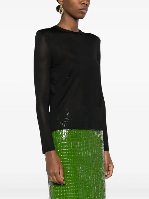 TOM FORD semi-sheer jersey-knit T-shirt - Black - zdjęcie produktu nr 2