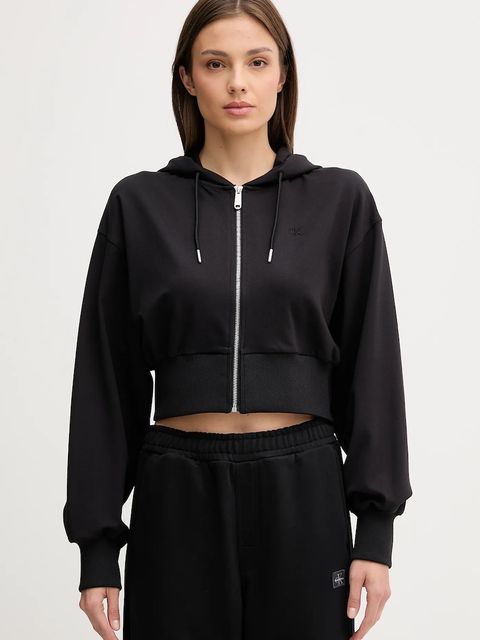 Calvin Klein Jeans bluza damska kolor czarny z kapturem gładka LV047C247G - zdjęcie produktu nr 1
