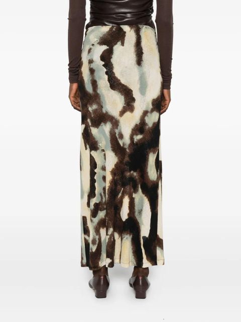 Nanushka drawstring-fastening ruched skirt - Green