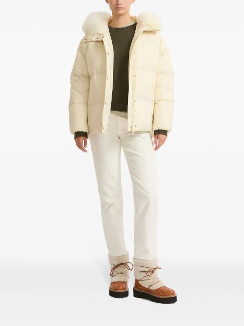 Yves Salomon lambswool-trimmed hooded jacket - Neutrals - zdjęcie produktu nr 2