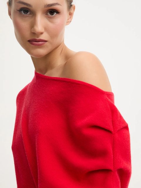 Never Fully Dressed sukienka kolor czerwony maxi dopasowana NFDKN737