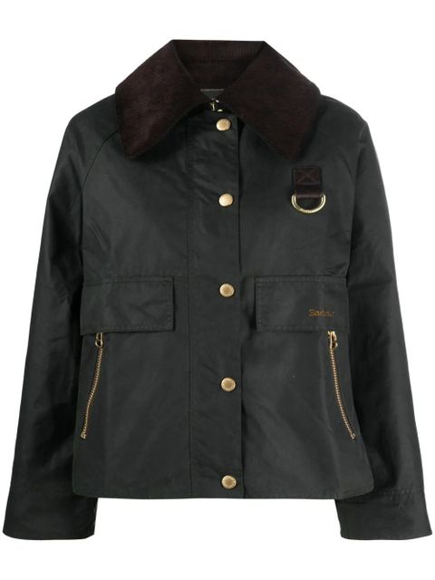 Barbour logo-embroidered oversized jacket - Green - zdjęcie produktu nr 1