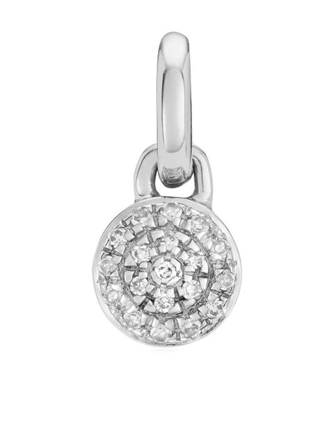 Monica Vinader Fiji Mini Button diamond pendant charm - Silver - zdjęcie produktu nr 1