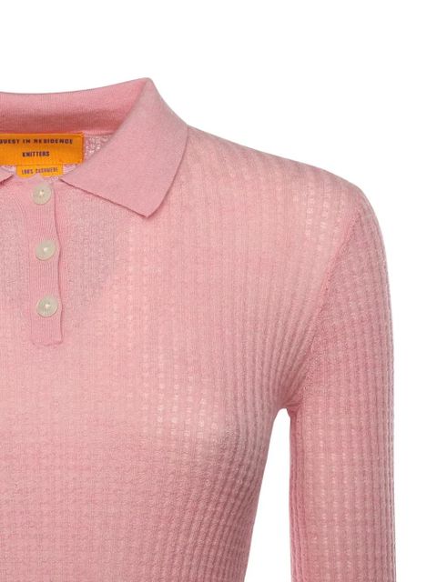 Guest In Residence Shrunken polo top - Pink