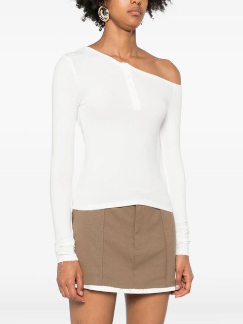 Eleh button-front long-sleeve top - White