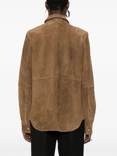 TOTEME button-fastening leather shirt - Brown