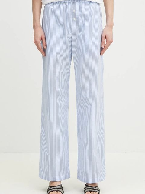 Fiorucci spodnie bawełniane Striped Logo damskie kolor niebieski szerokie high waist U02SPBPA299CO01BL02 - zdjęcie produktu nr 1