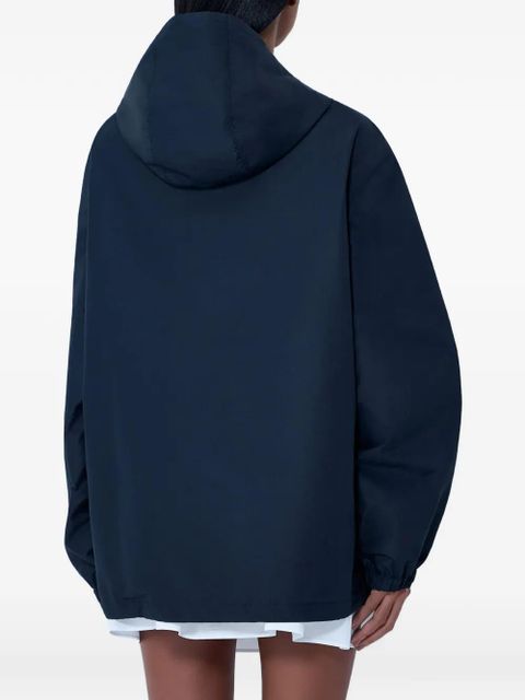 Miu Miu drawstring-hood zip-up jacket - Blue