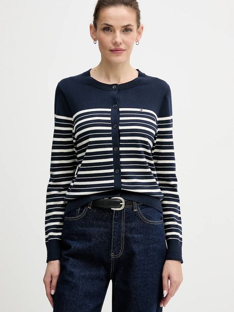 Tommy Hilfiger kardigan damski kolor granatowy lekki WW0WW42370 - zdjęcie produktu nr 1